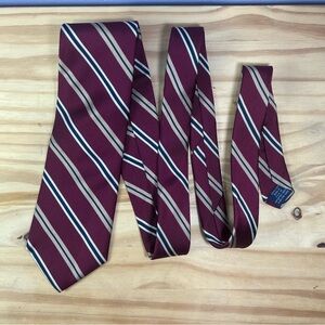 Clearance *2/$10* Land's End Red Striped Silk Tie